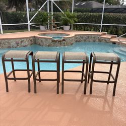 Aluminum (no rust) Outdoor Bar Stools - Set of Four