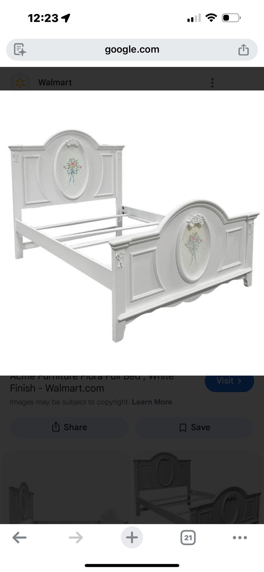 Acme Furniture Flora Twin Bed frame, White Finish