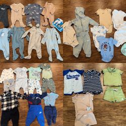 Bundle of baby boy clothes 0-3 months
