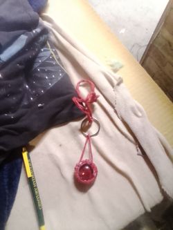 Handmade Macrame Keychain with Red Bead