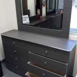 8 Drawer Grey With Mirror 