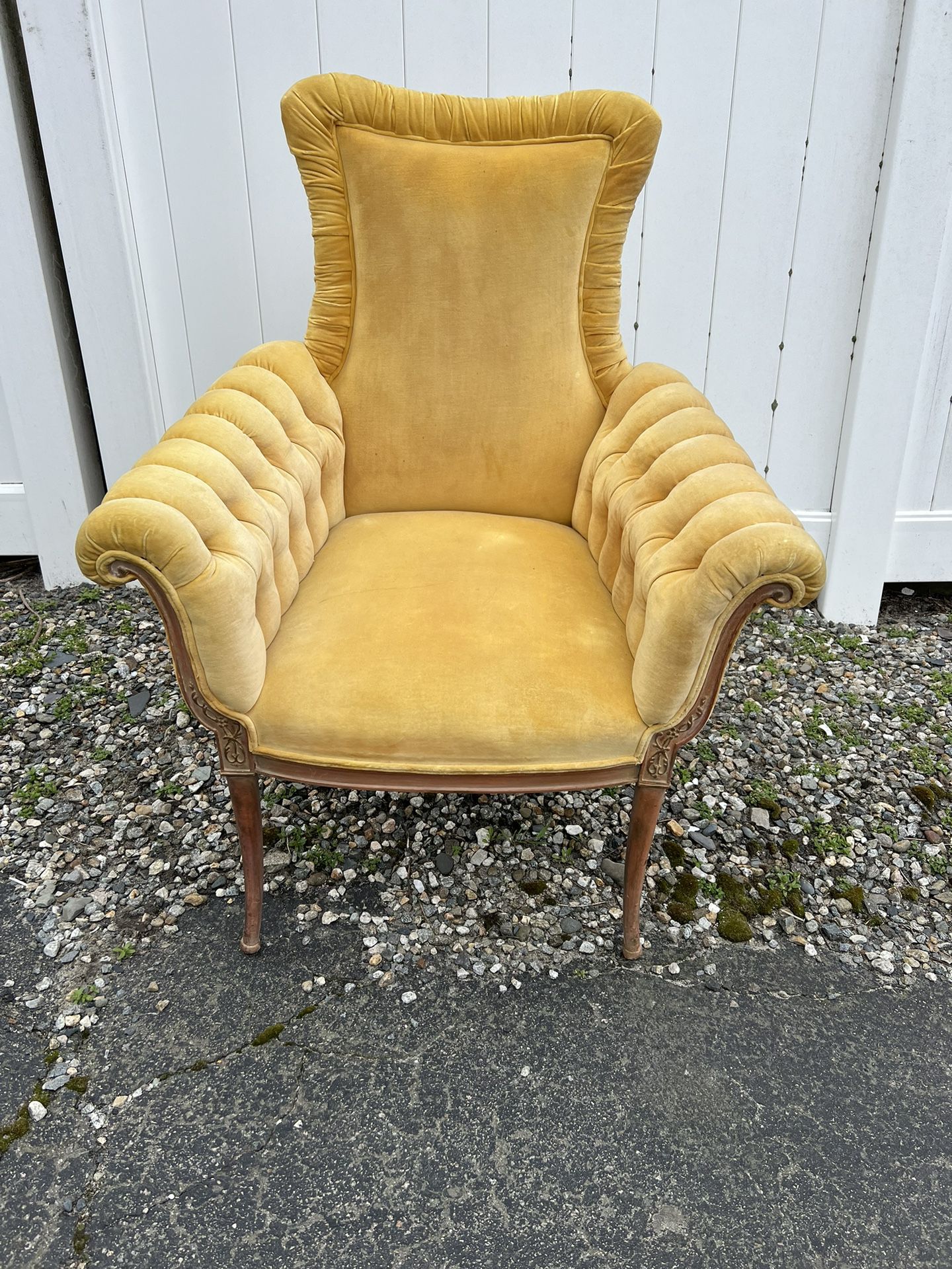 Velvet Tufted High Back Chair
