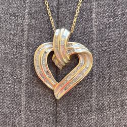 10k Yellow Gold Heart/diamonds 