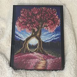 Handmade Cherry Blossom Tree Diamond Dotz with Frame home office bedroom decor