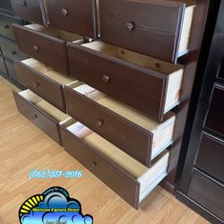 Nine Drawer Brown Pinewood Chest Cajonera De Pino Nueva 