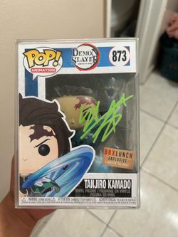 Signed Tanjiro Kamado Funko Pop #873 - BoxLunch Exclusive, Glow in the Dark - PSA Authenticated