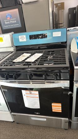 30 in. 5 Burners Freestanding Gas Range in White with Air Cooking Technology Stainless Steel