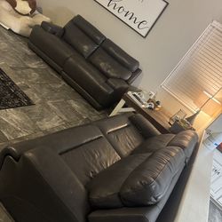 Leather couch set zero gravity
