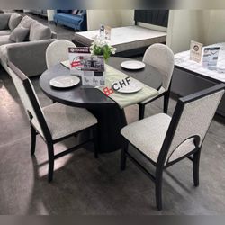 5 Piece Round Dining Table Set  