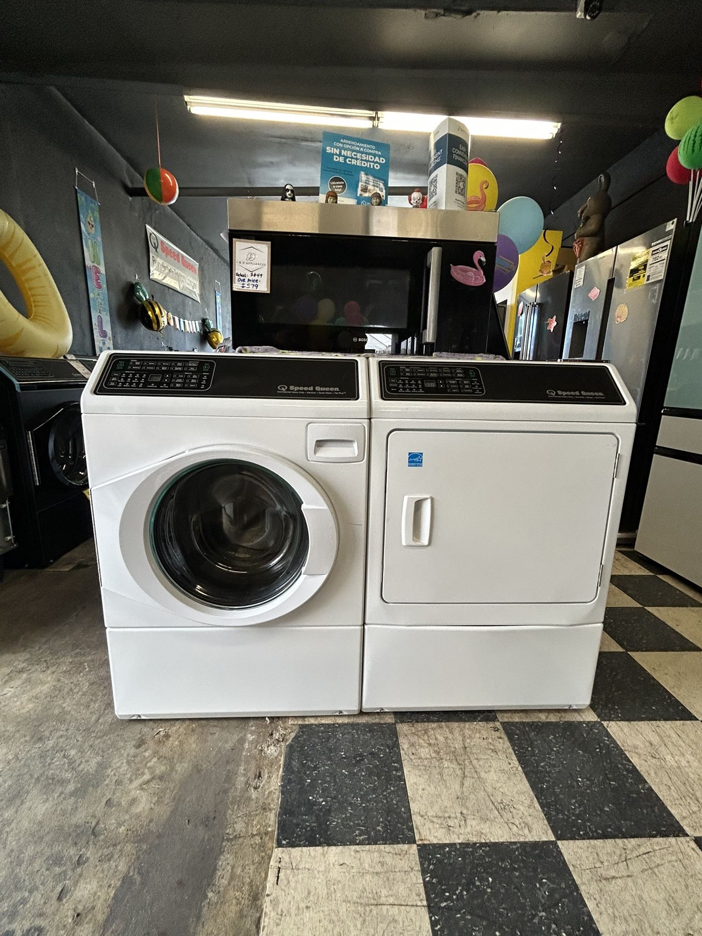 Speed Queen FF7 And DF7 Washer And Dryer Set In White 🍓 $300 Dollar Rebate $290 A Month With 0% interest If APPROVE ⛱️