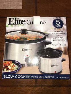 Elite Cuisine Slow Cooker with Mini Dipper