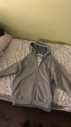 light grey heavy weight pro club zipper hoodie