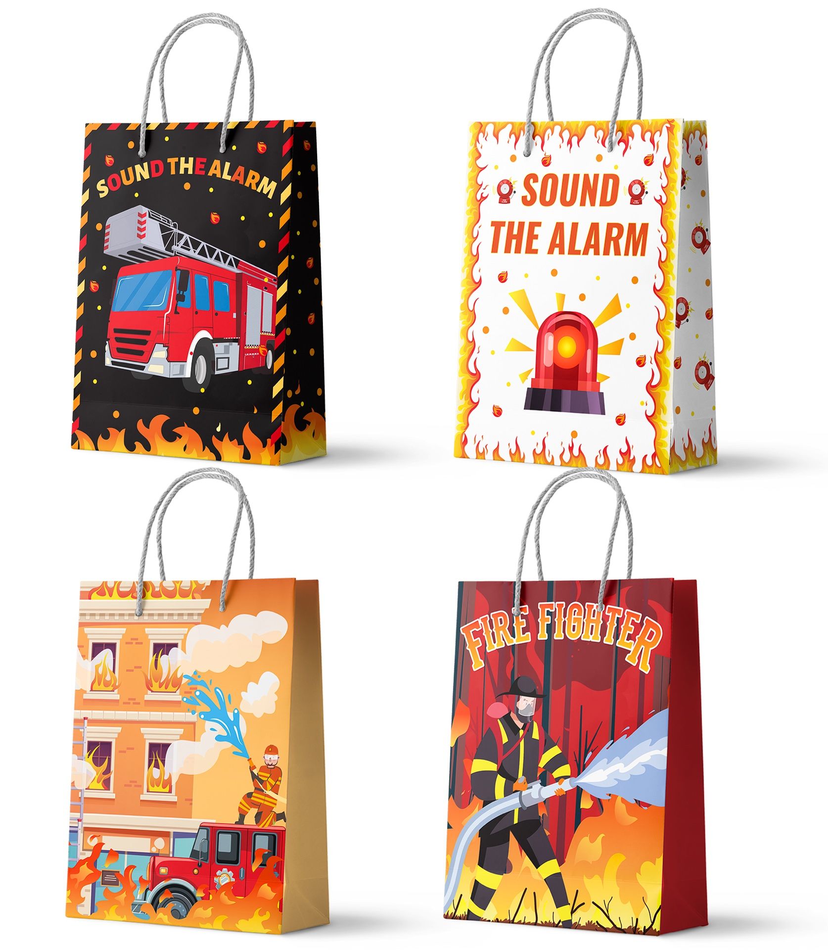 16pcs Fire Truck Gift Bags (New, Unopened)