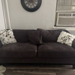 brown couch with pull out bed