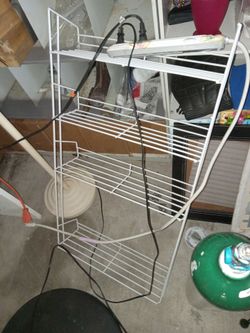 White metal shelf