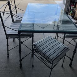 Glass Top Dining Table & 4 Chairs