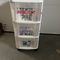 Sterilite 3 Drawer Rolling Storage Cart