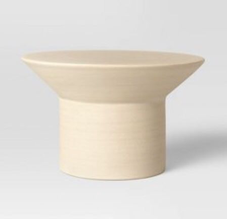 Large Modern Plant Pedestal | By Threshold | Sandy Finish Stoneware | Versatile Earthenware | For Use as Vase, Planter or Pedastal