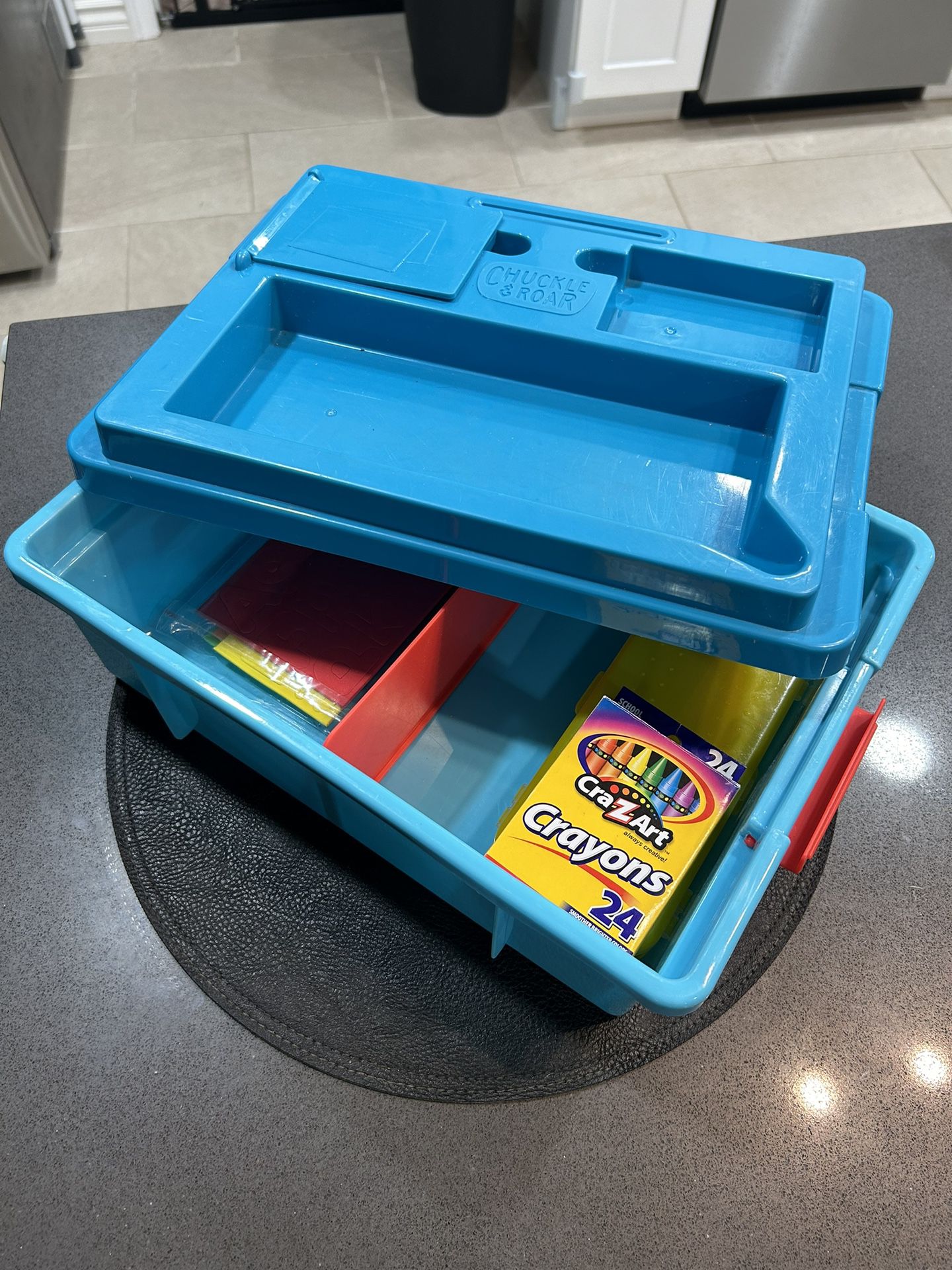 Stationary Storage Container Includes New Crayons Double Sided Pencil Box And Foam Letters And Numbers 