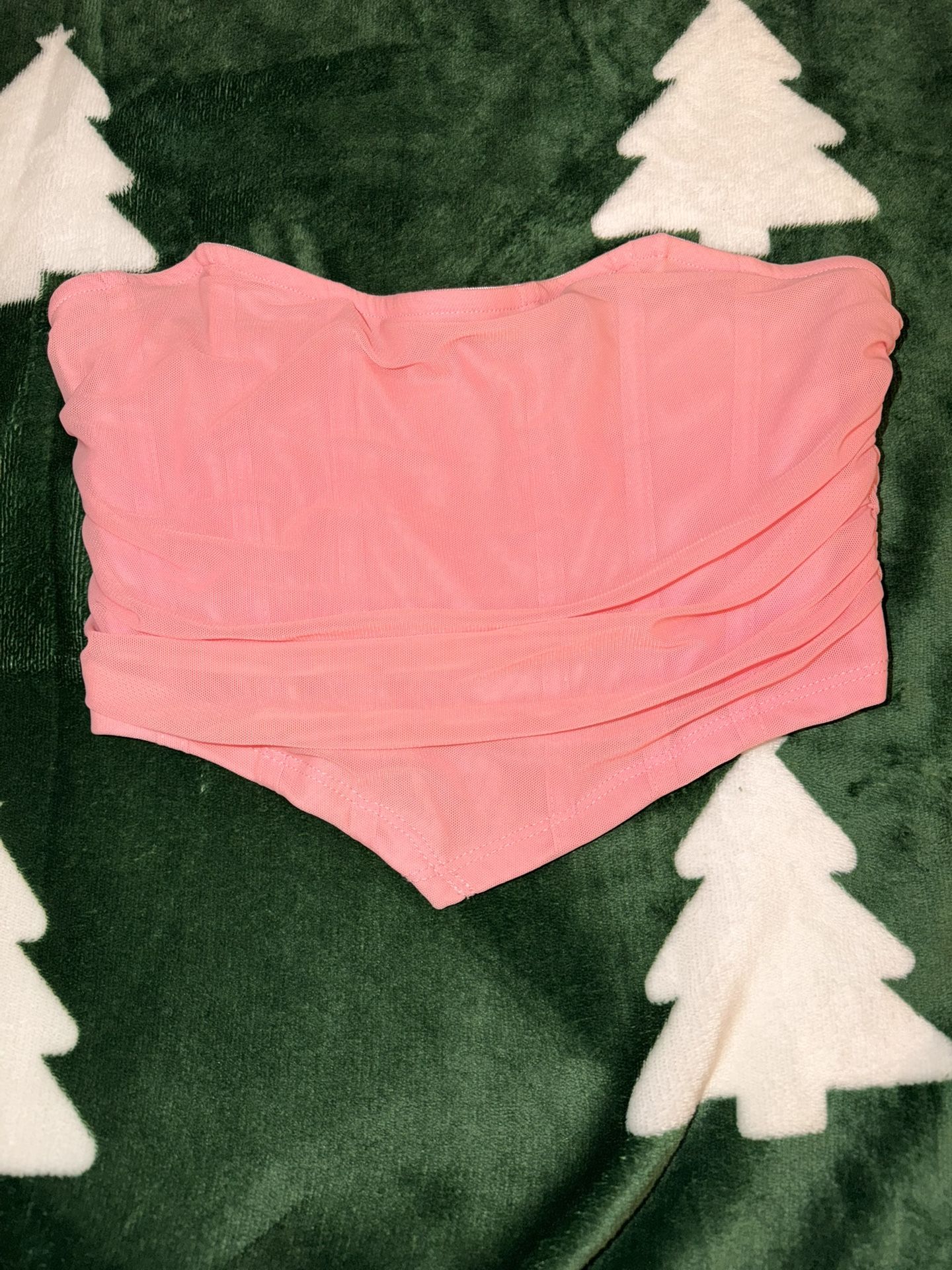 Pink Corset Top With Zipper