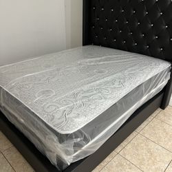 Queen  Size Bed Frame With Mattress All New Furniture And Free Delivery Free Installation 