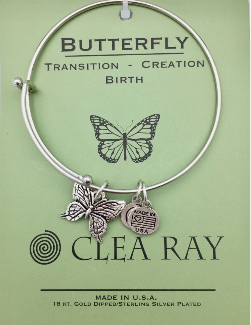 Clea Ray Butterfly Silver Bangle