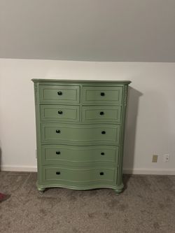 Sage Green Tall Chest of Drawers