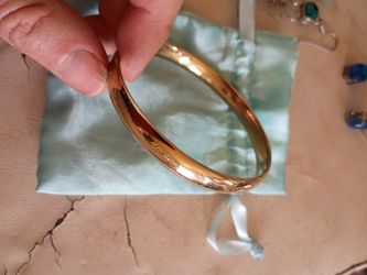 Yellow Gold Plated Bangle Bracelet 7 nches