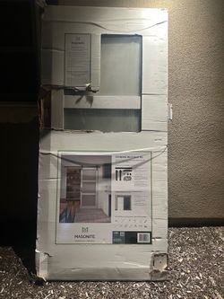 Masonite 3 Equal Lite Frosted Glass White Barn Door Kit 36" x 84"