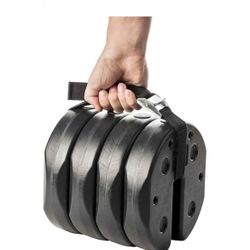 40 lbs. Black US Weight Canopy Weight Plates with Carry Strap (Set of 4)