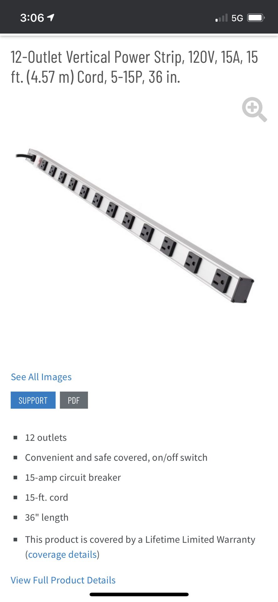 12-Outlet Vertical Power Strip