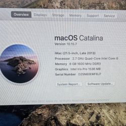 21.5" iMac, I5, Late 2013