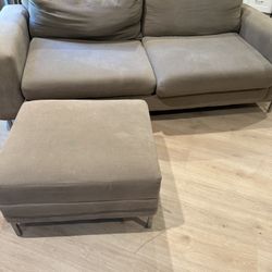 Tan Couch And Ottoman