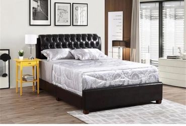 Black Leather Queen Bed