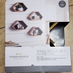 Threshold Wall Shelf Set Weathered Finish 