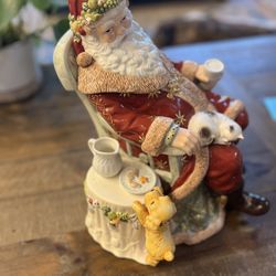 Vintage 2002 Christmas Waterford Collections Ceramic Santa Cookie Jar