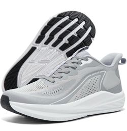 Men's Wide Toe Box Walking Shoes Slip On Sneakers Breathable, Cushioned, Soft Insole, Non-Slip, Reflective Heel, Fashionable, Walking, All-Day Standin