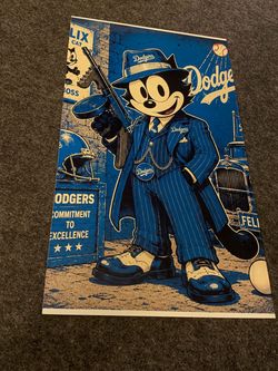 Felix the cat dodger themed on a metal sheet
