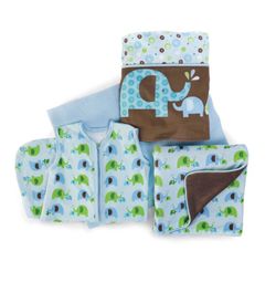 Skip Hop Crib bedding-- blue green elephant
