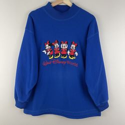 WALT DISNEY WORLD Vintage 2000’s Royal Blue Minnie Mouse Pullover Sweatshirt