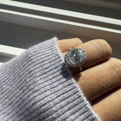 5 ct Oval Shape Crystal Ring With Professional Cuts 