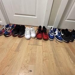 Lot of 7 Men’s Sneakers – Nike & Mixed Brands – Basketball/Running Shoes,- Used