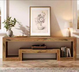 New assembled RY0262 63-Inch TV Stand for 75-Inch TVs, Farmhouse Entertainment Center with Open Storage Shelves, Rustic Brown Television Console for L