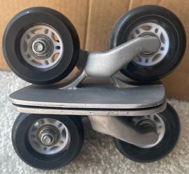 Black Roller Road Drift Plate Skates Anti-Slip Board Aluminum | with PU Wheels