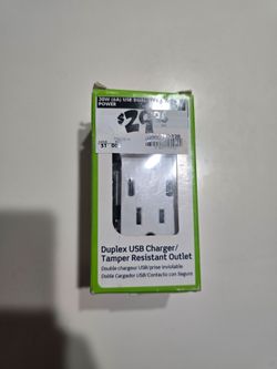 Leviton 15 Amp Wh. Duplex Tamper Resistant Outlets W/ 6 Amp USB Dual Type-C New