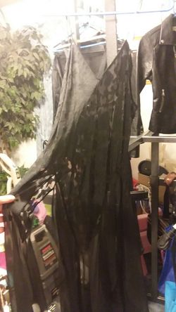Black sexy negligee gown with slits on both sides size medium