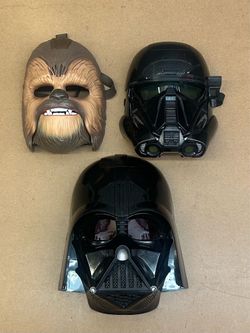 Hasbro STAR WARS “Chewbacca •DARTH VADER•Death STAR Trooper ELECTRONIC Masks VOICE Changing & SOUNDS Lot of 3 👀 (please read description)