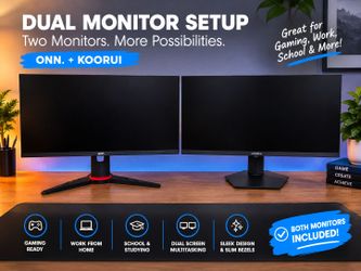 ONN + KOORUI Dual Monitor Setup