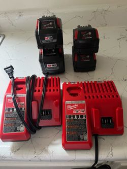 Milwaukee batteries and chargers