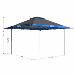 POPUPSHADE 13’x13’ Instant Canopy with POPLOCK Central-Hub Frame home backyard shed Patio Lawn Garden Patio Covers Shade Structures Canopies Pop-Up Te